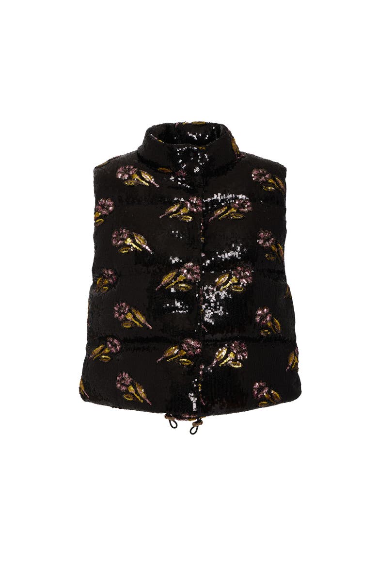La DoubleJ Bonbon Puffer Vest, Alternate, color, Mayfair Paillettes Black