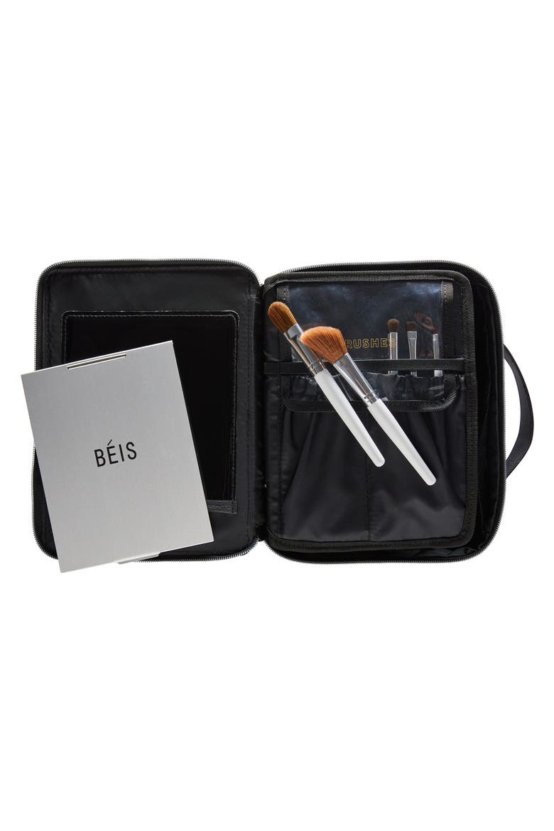 Travel Cosmetics Case, Alternate, color, BLACK