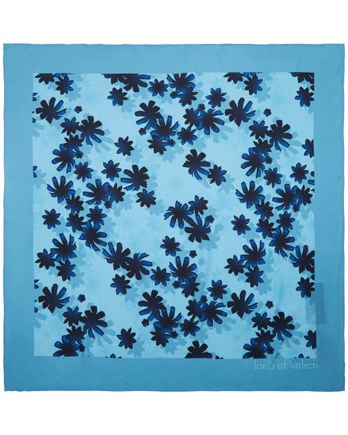 Lords Of Harlech Sofia Silk Scarf In Blue