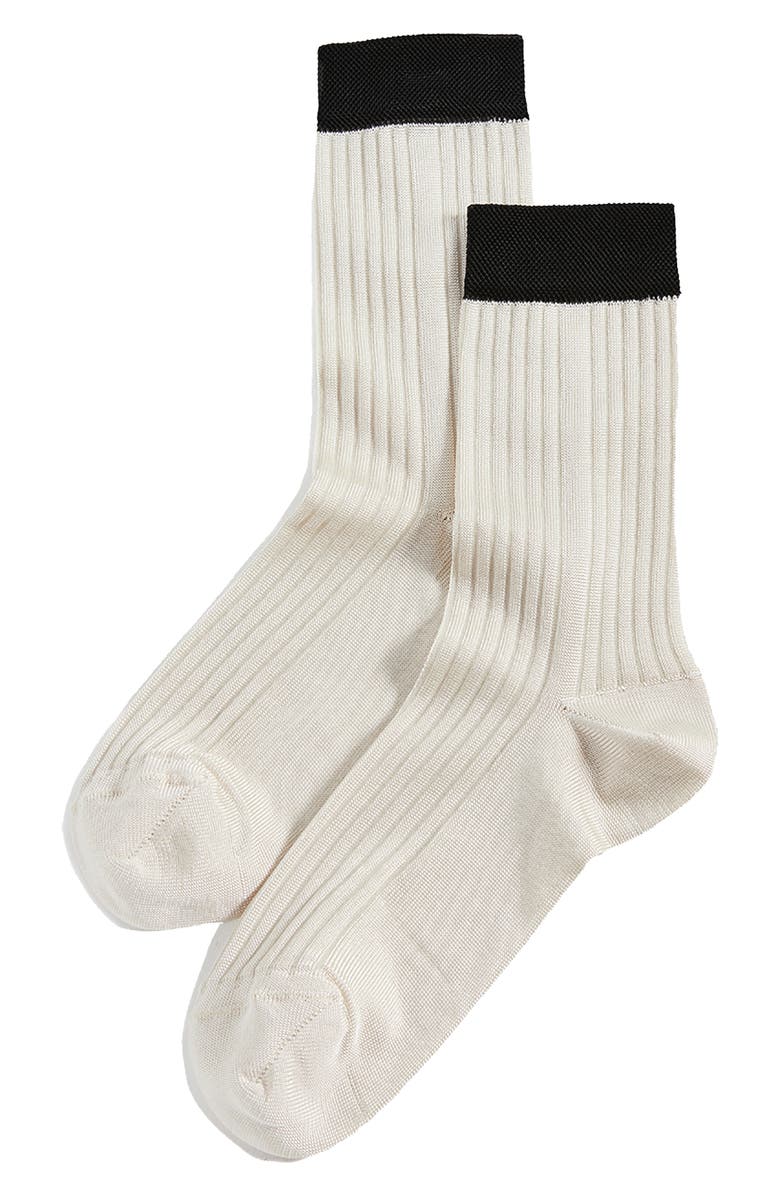 Stems Silky Colorblock Rib Crew Socks, Main, color, 