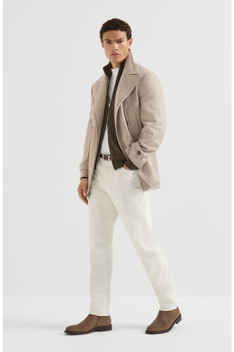Cashmere high-neck cardigan with zipper, Alternate, color, Light Grey