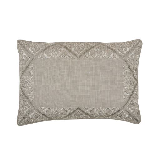 Elisabeth York Rhea Floral Solid Gray Cotton Decor Throw Pillow, 14" X 22" In Gray