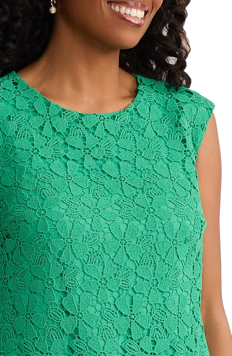 Jones New York Floral Lace Shift Dress, Alternate, color, Kelly