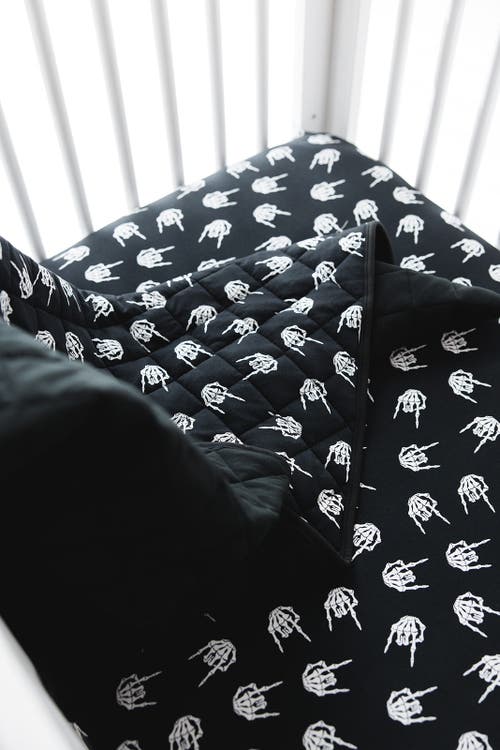 Charlie Lou Baby ® Rock N' Skull Quilted Blanket In Black