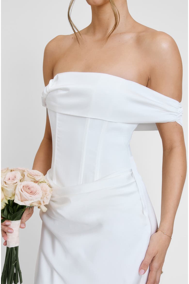 Twist Strap Corset Maxi Dress, Alternate, color, White