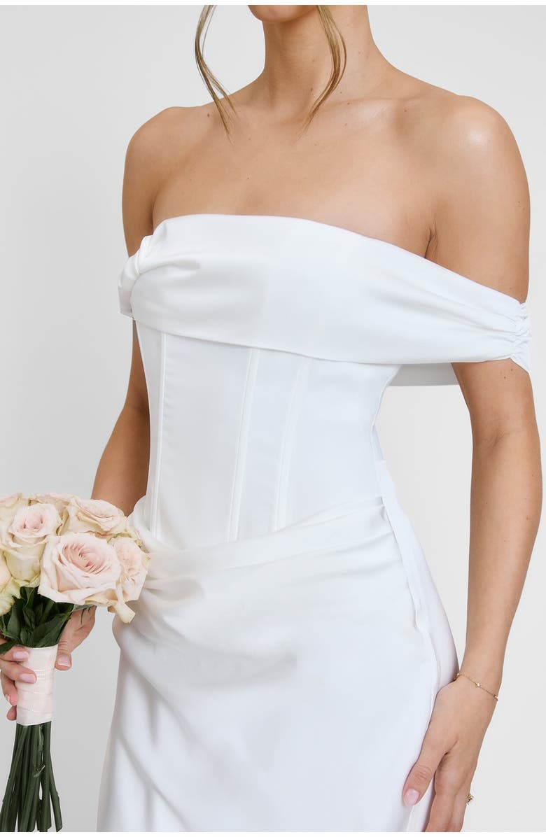 Six Stories Twist Strap Corset Maxi Dress, Alternate, color, White