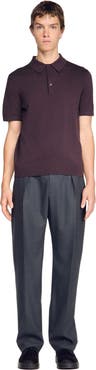 SANDRO Cotton and silk polo shirt