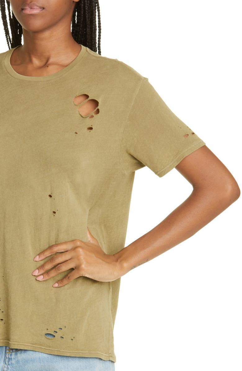 R13 Destroyed Boy Stretch Cotton T-Shirt, Alternate, color, 