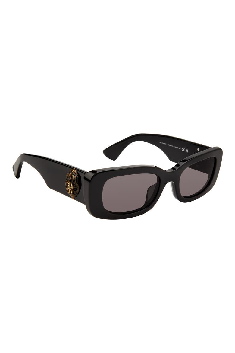 52mm Rectangular Sunglasses, Alternate, color, BLACK/ SMOKE