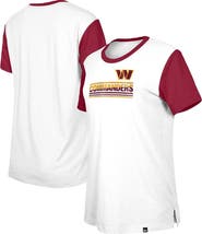 New Era Women's New Era White/Burgundy Washington Commanders Third Down Colorblock T-Shirt