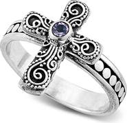 SAMUEL B. Amethyst Cross Ring