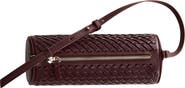 MANGO Lattice Effect Cylindrical Shoulder Bag