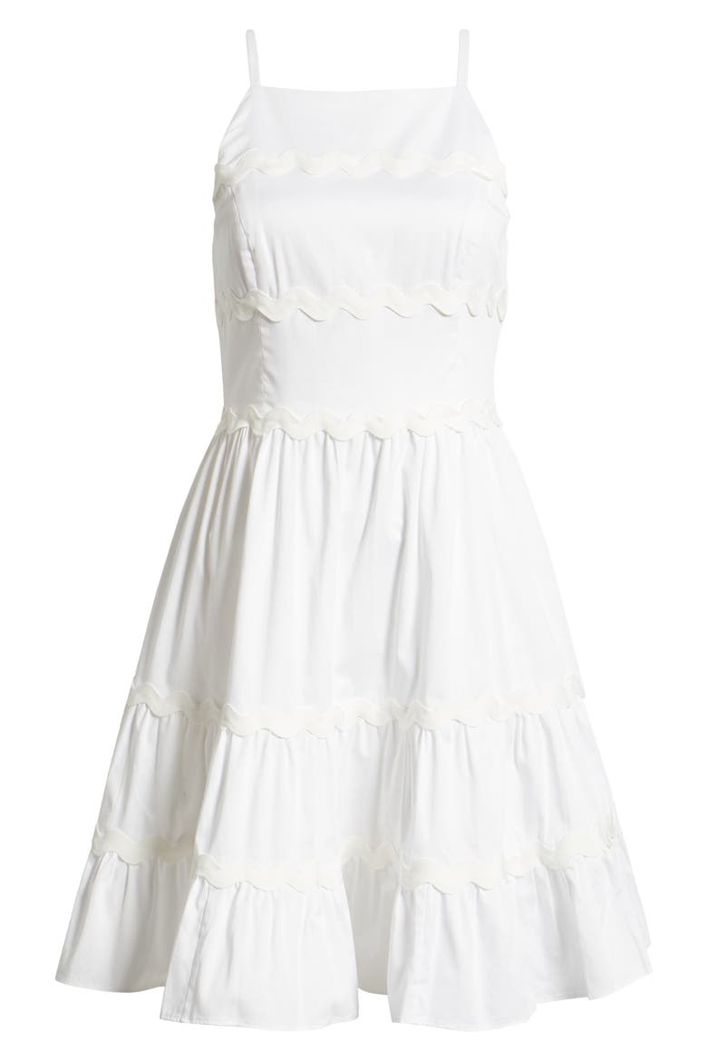 Angelynn Rickrack Fit & Flare Dress, Alternate, color, RESORT WHITE