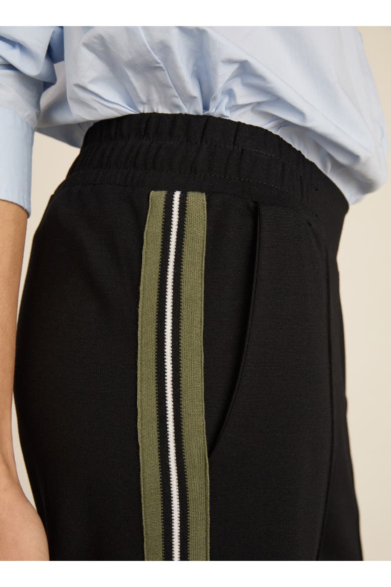 Marjorie Side Stripe Ponte Trousers, Alternate, color, Caviar Black & Khaki