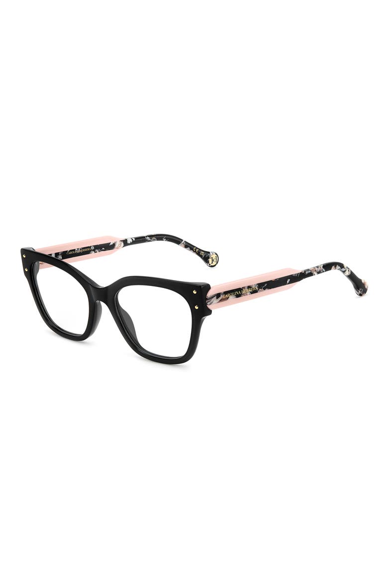 53mm Square Reading Glasses, Alternate, color, BLACK