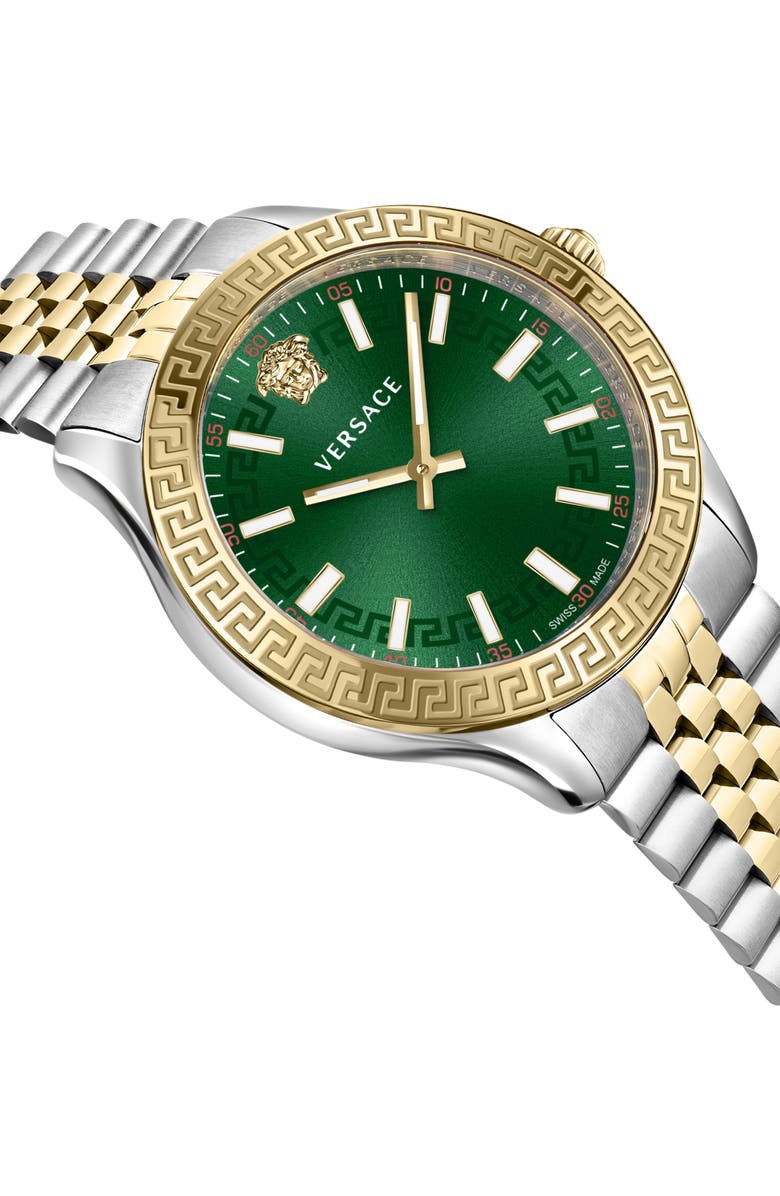 Versace Hellenyium Bracelet Watch, 36mm, Alternate, color, Two Tone