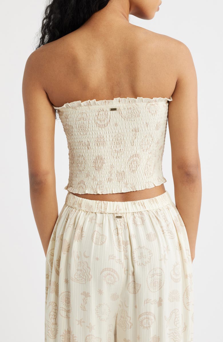 Rip Curl Catalina Island Smocked Tube Top, Alternate, color, Natural