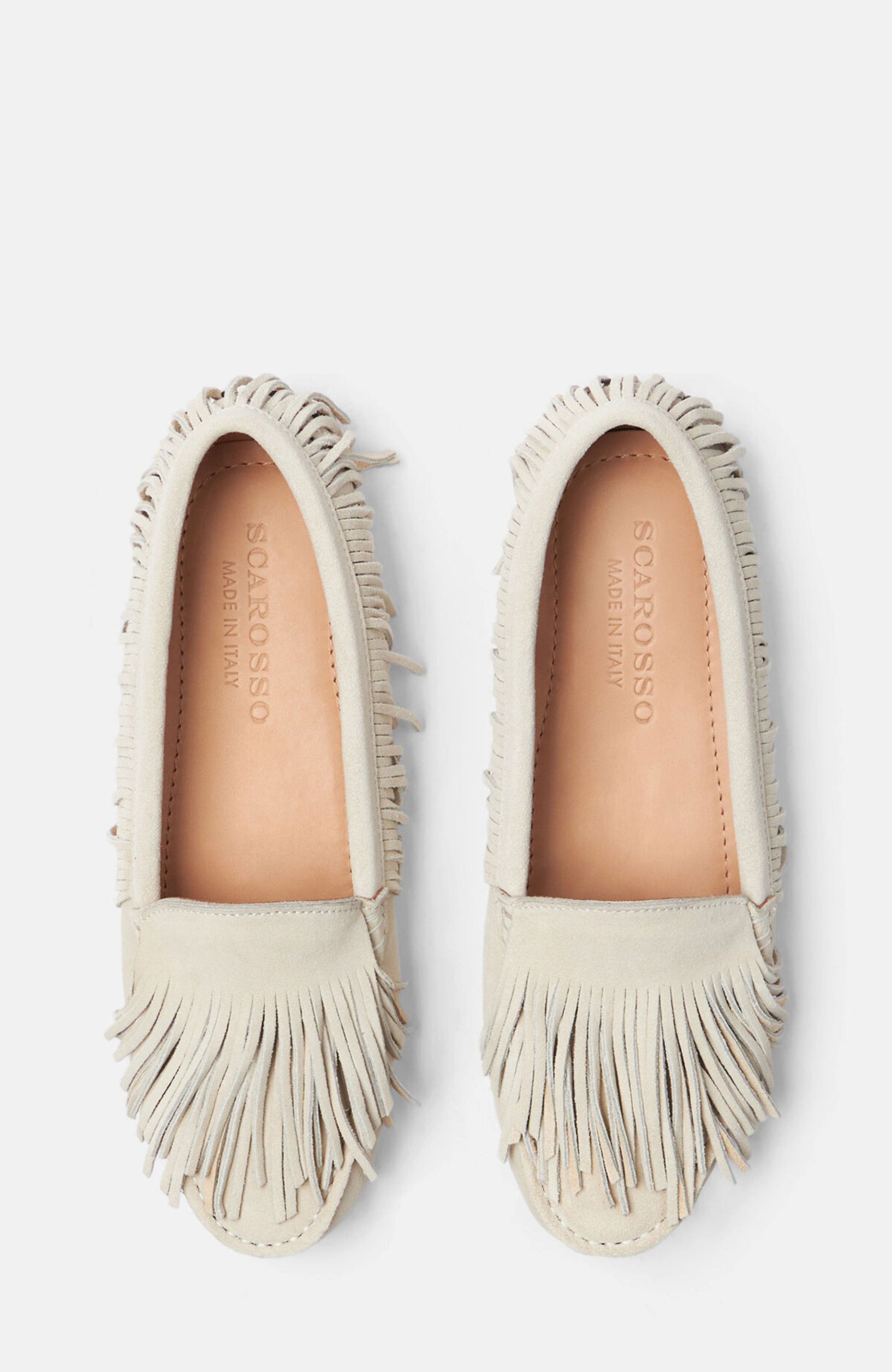 Maya Driving Shoes, Alternate, color, Cream - Suede