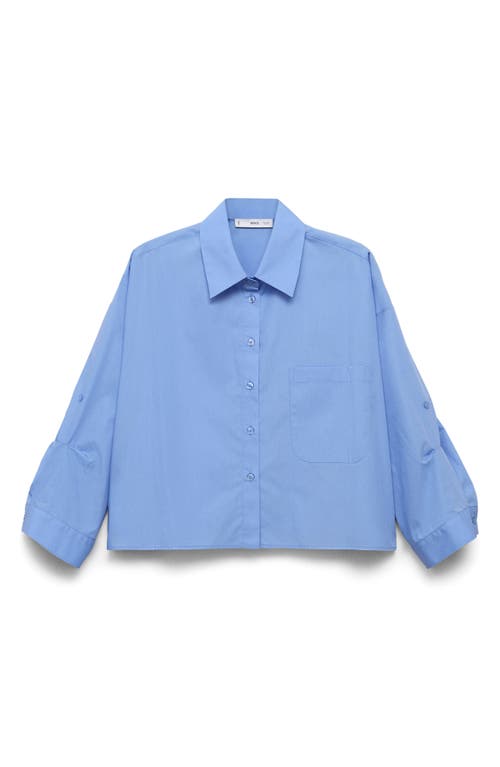 Mango Oversize Button-up Shirt In Blue