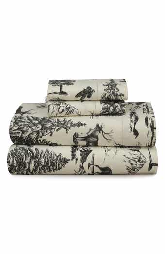 AZORES HOME Mountain Toile Heavyweight Cotton Sheet Set