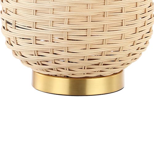 Jonathan Y Chakrii 25" Rustic Bohemian Iron/rattan Led Table Lamp With Pull-chain In Light Brown