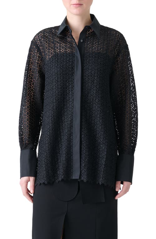 Akris Punto Daisy Guipure Button-up Shirt