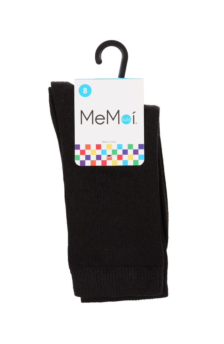 MeMoi Kids' Basic Cotton Blend Crew Socks, Alternate, color, Black