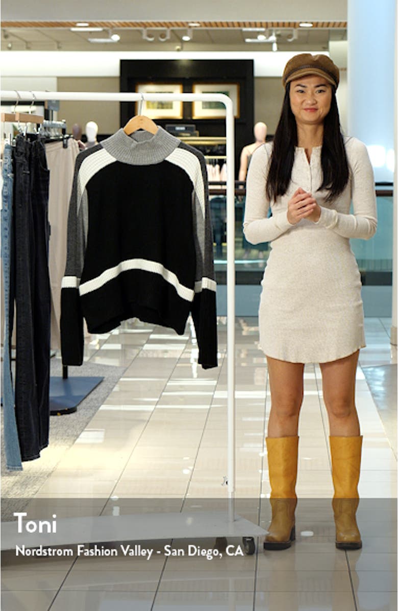 Colorblock Mock Neck Sweater, sales video thumbnail