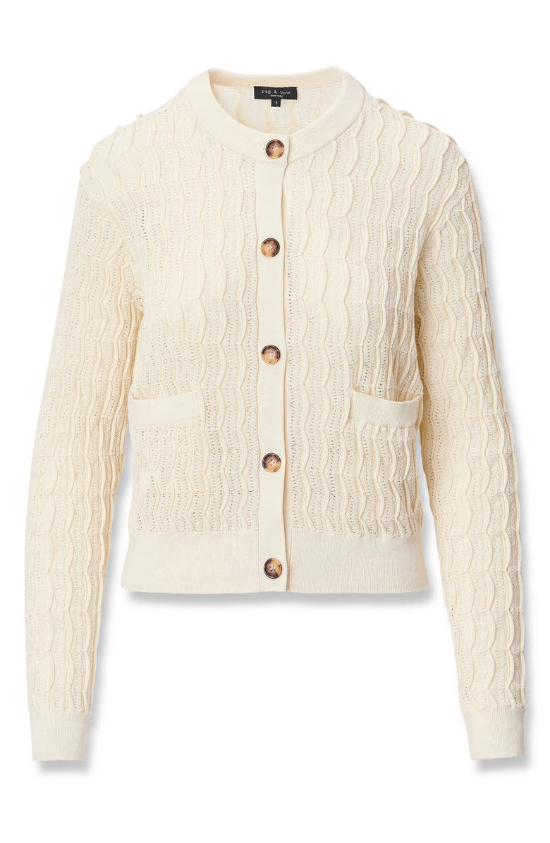 rag & bone Leslie Knit Cardigan, Alternate, color, Ivory