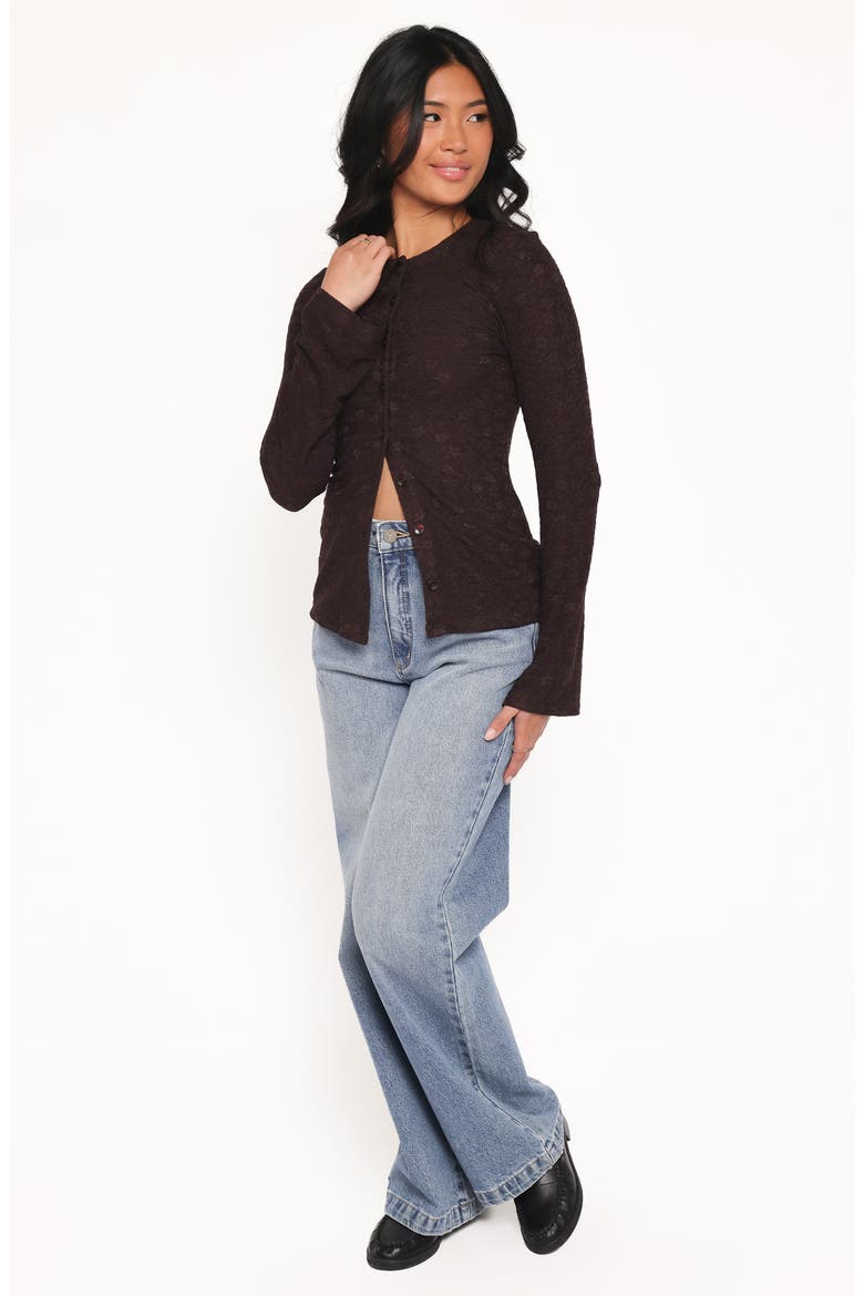 Juno Button-Up Top, Alternate, color, BROWN