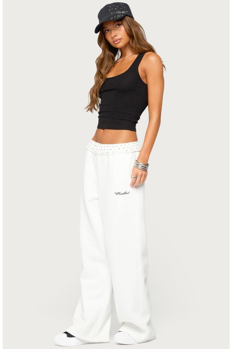 Deila Polka Dot Sweatpants, Alternate, color, WHITE