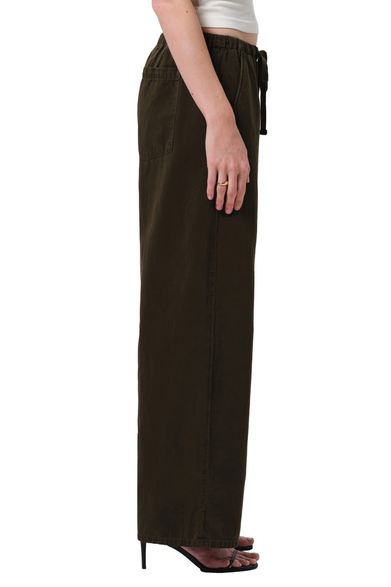 Aurora Pull-On Cotton & Hemp Pants, Alternate, color, DARK OLIVE