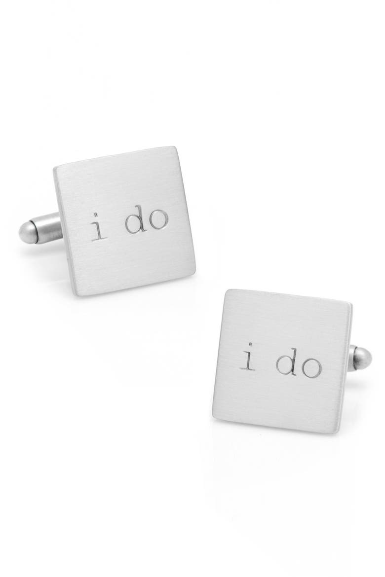 'I Do' Cuff Links, Main, color, SILVER