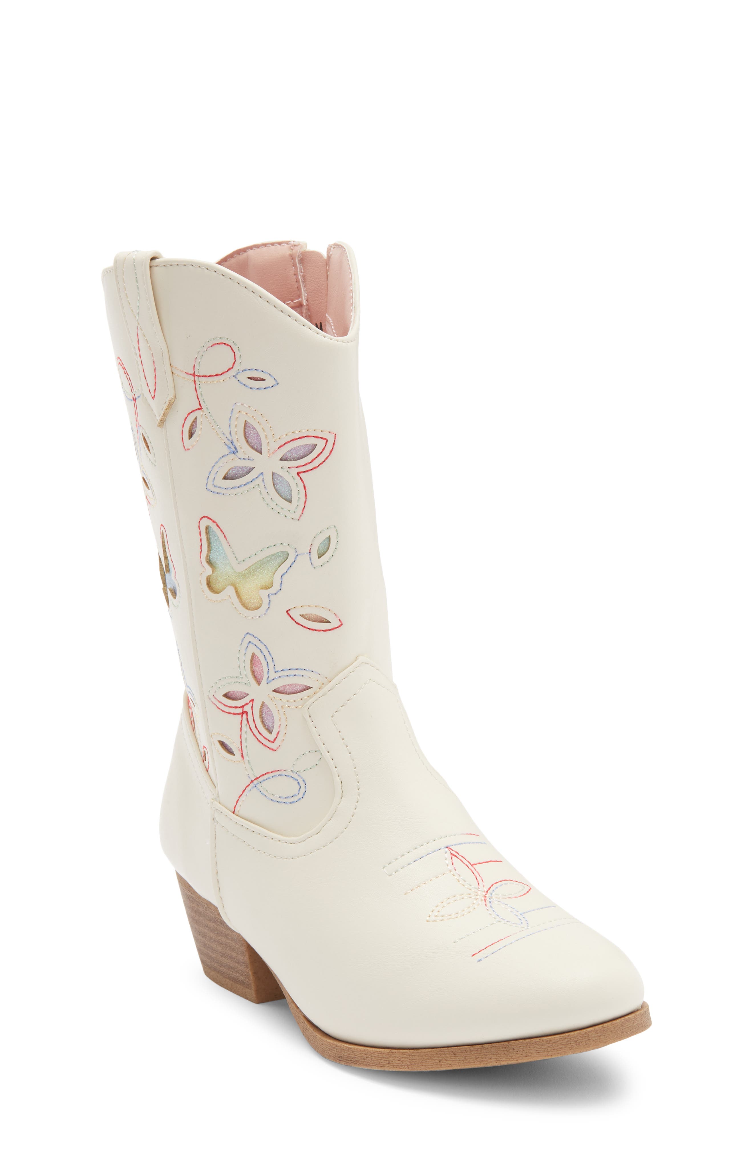 JELLYPOP Kids' Gladden Western Boot, Main, color, Off White Multi