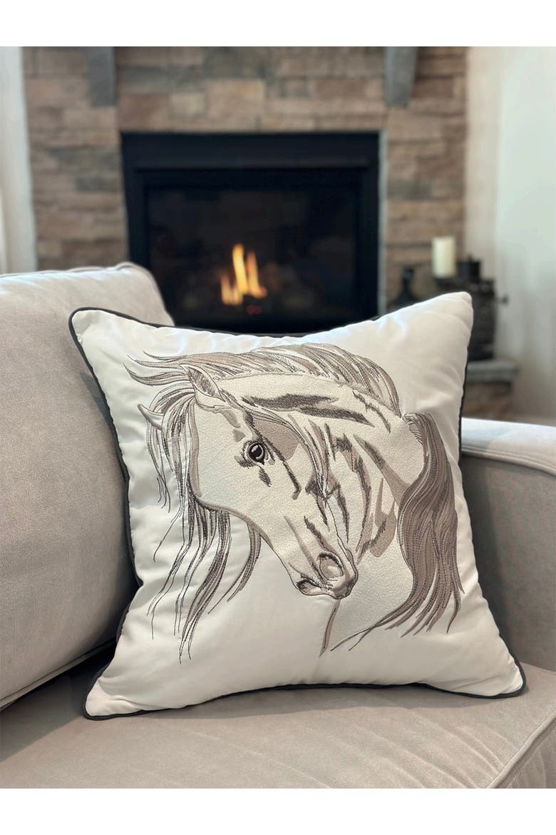Head Strong Left Indoor/ Indoor/Outdoor Accent Throw Pillow Decor, Alternate, color, Gray