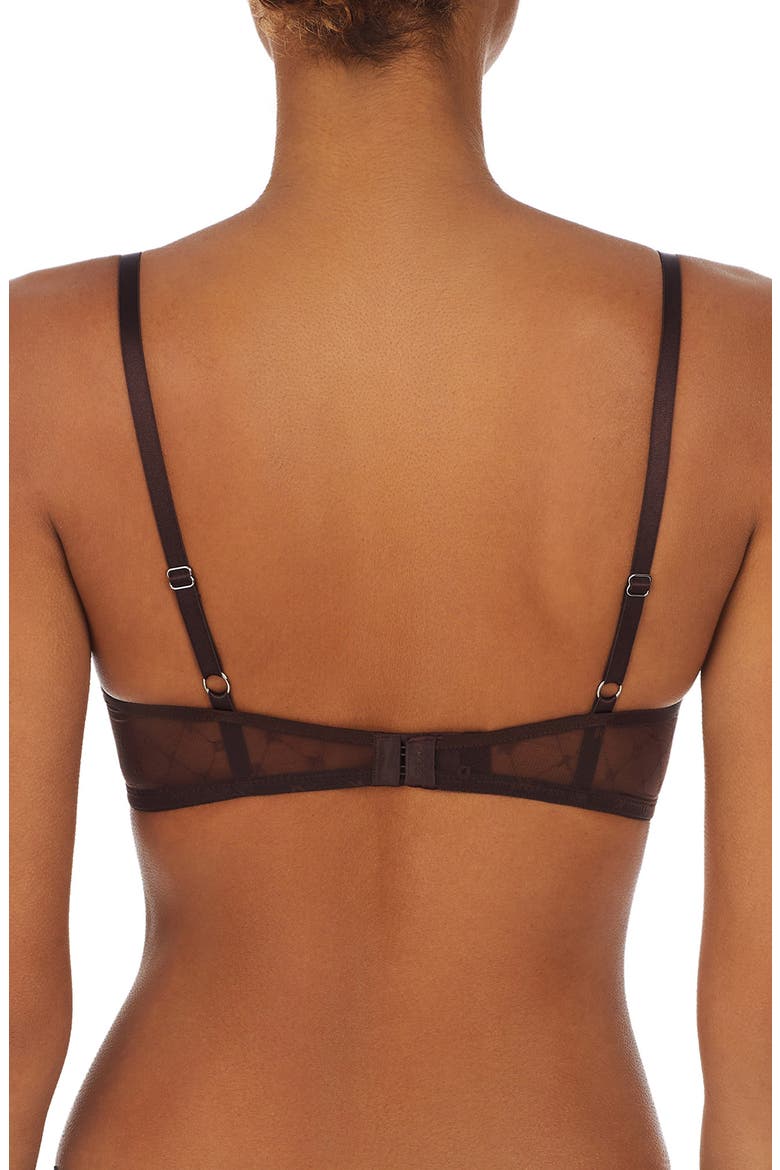 Monogram Mesh Underwire Unlined Demi Bra, Alternate, color, JAVA