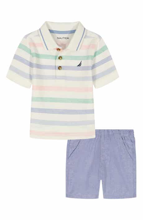 Nautica Kids' Stripe Polo & Pull-On Shorts Set