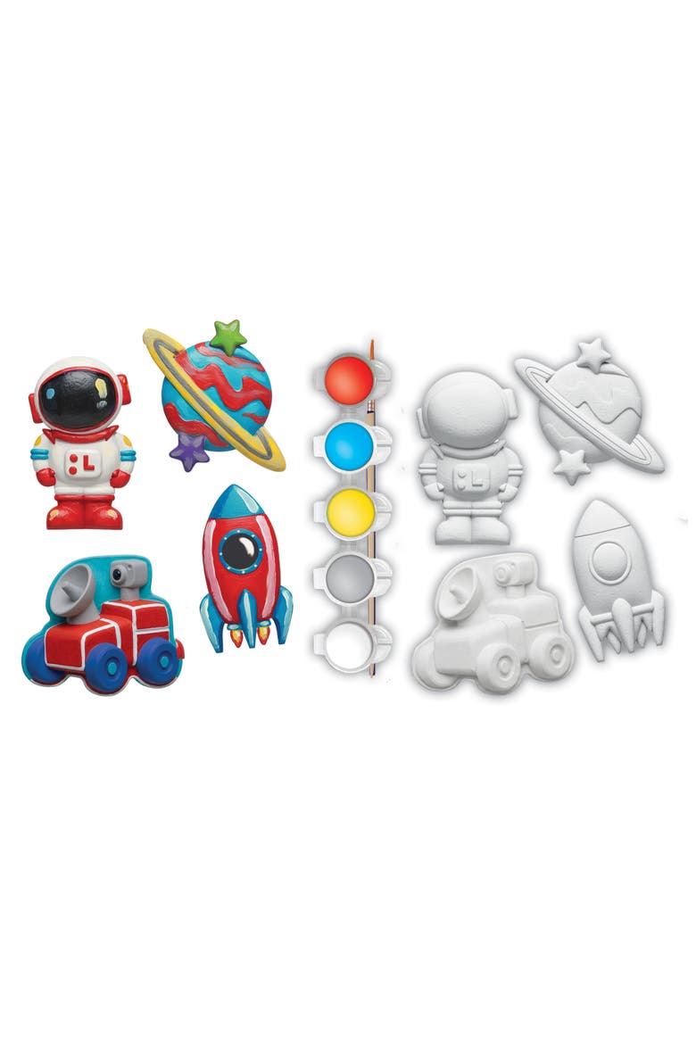 MasterPieces - Space Explorers - 4-Pack Plaster Magnets Paint Kit, Alternate, color, Multicolor