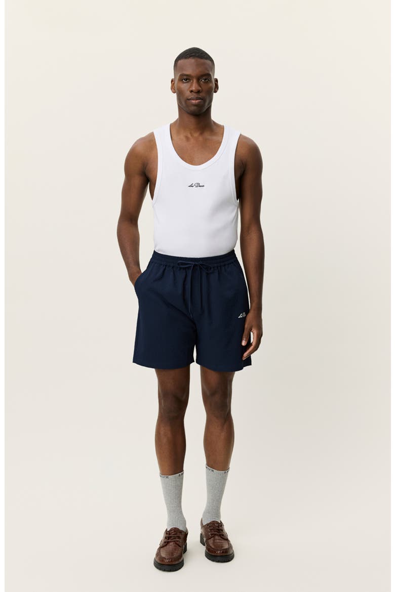 Stan Seersucker Swim Shorts, Alternate, color, DARK NAVY