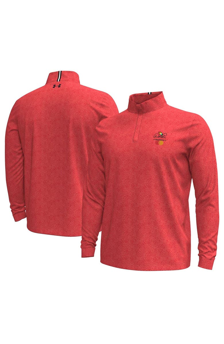 Under Armour Men's Under Armour  Red Arnold Palmer Invitational Playoff 3.0 Print Quarter-Zip Pullover Top, Main, color, 