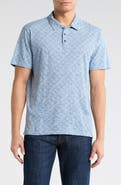 Lucky Brand Geo Print Slubbed Cotton Polo