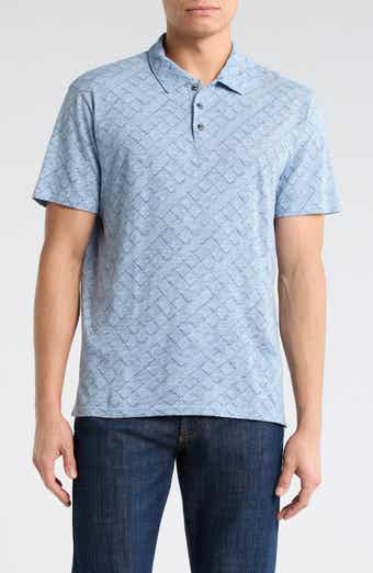 Geo Print Slubbed Cotton Polo