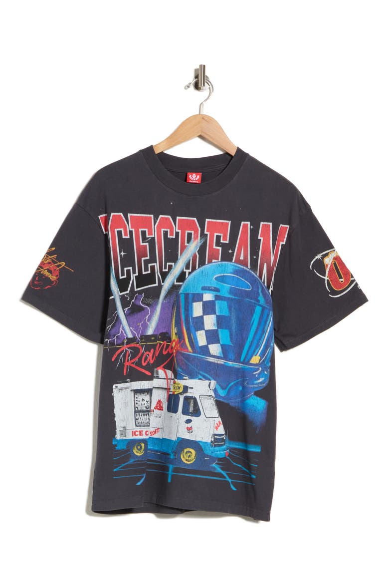 Racing Graphic T-Shirt, Alternate, color, CHARCOAL ART