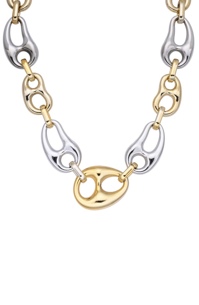 EYE CANDY LOS ANGELES Comb Two-Tone Statement Necklace, Alternate, color, Gold