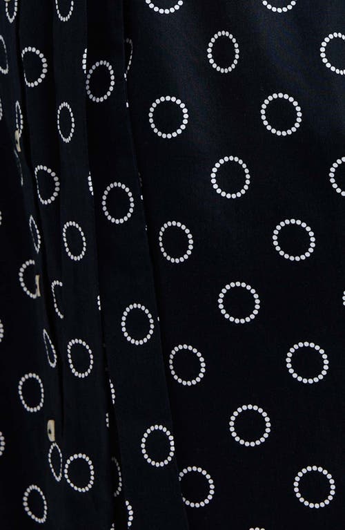 Foxcroft Esther Circle Print Cotton Shirtdress In Black/white