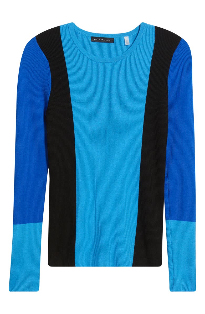 Elie Tahari The Delia Colorblock Rib Sweater, Alternate, color,