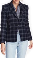 Court & Rowe Plaid One Button Blazer