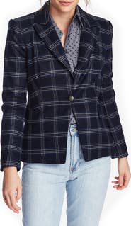 Court & Rowe Plaid One Button Blazer