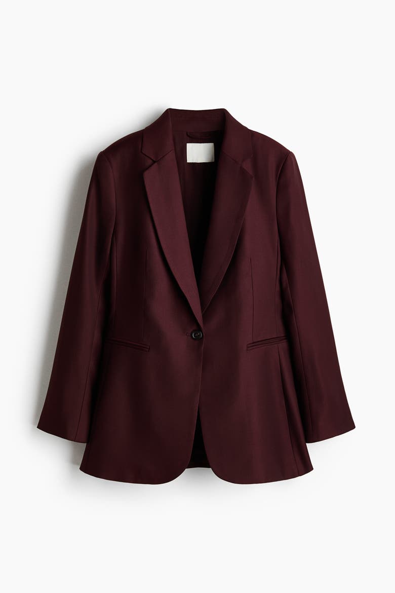 Single-breasted Blazer, Alternate, color, Burgundy