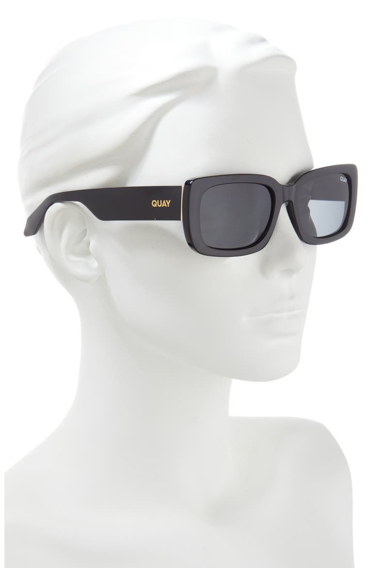 Yada Yada 55mm Polarized Rectangular Sunglasses, Alternate, color, BLK BLKPOL